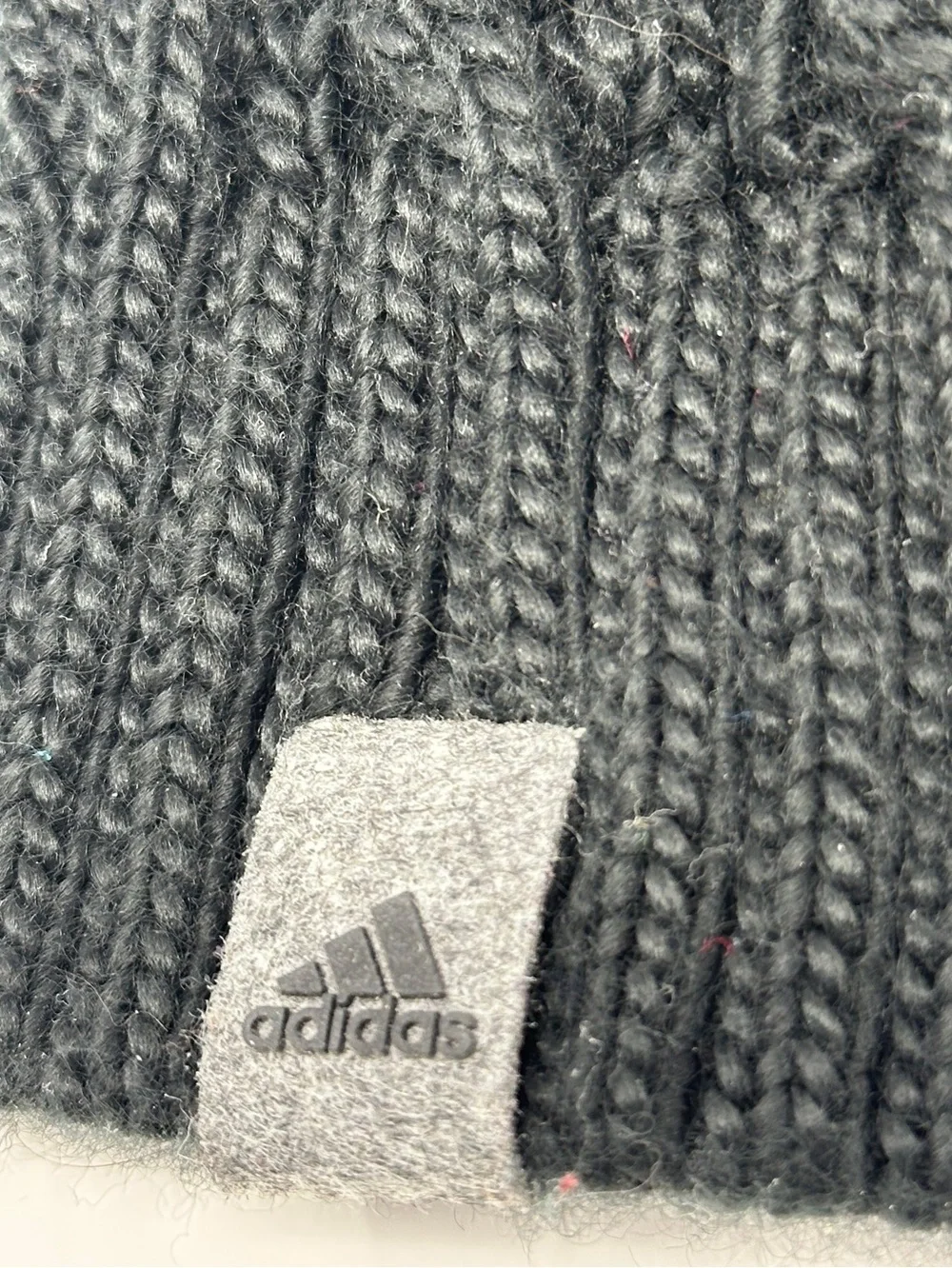 adidas Black Cable Knit Slouch Beanie - unisex